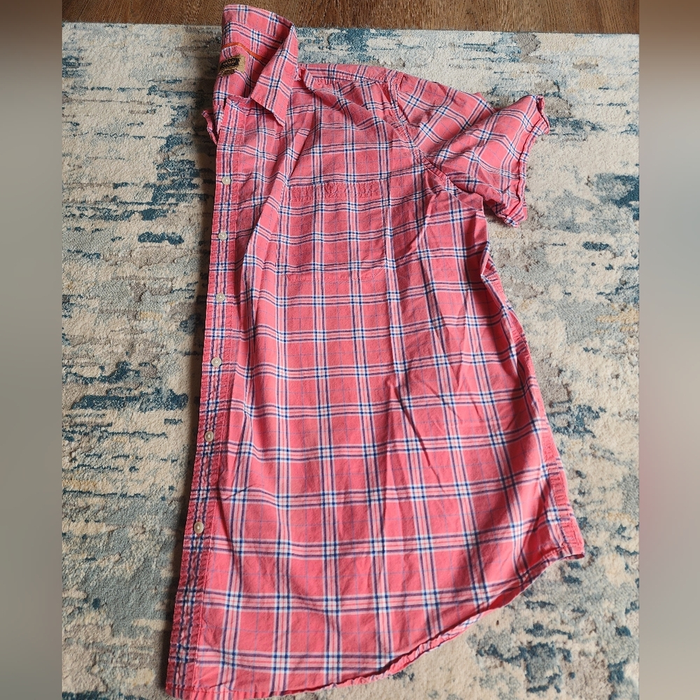Mens Plaid Short Sleeve Button Up Shirt 3X - Picture 4 of 4
